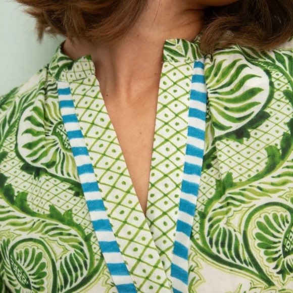 Anna Cate Riley Midi Caftan in Seaside M - Picture 2 of 3